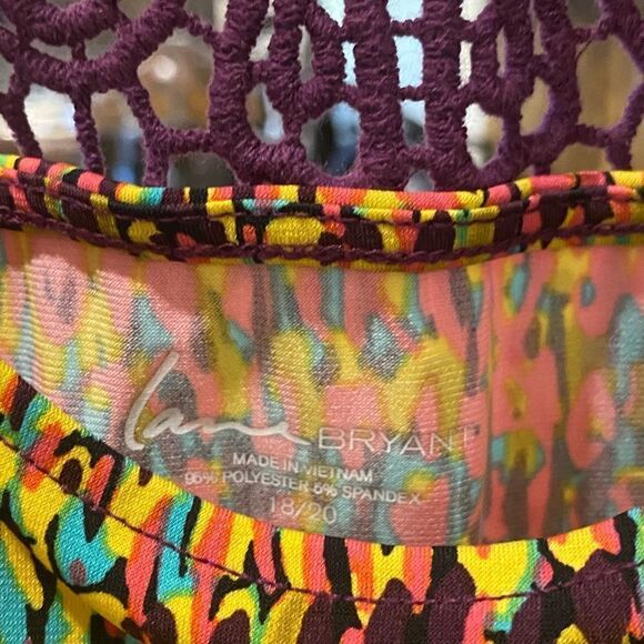 Lane Bryant tank beautiful colors net mesh back - Picture 3 of 12